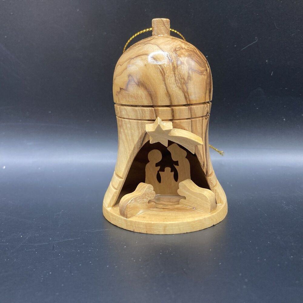 Olivewood Bethlehem Nativity Ornament Israel Hand Carved Holy Land Christmas - Picture 2 of 10